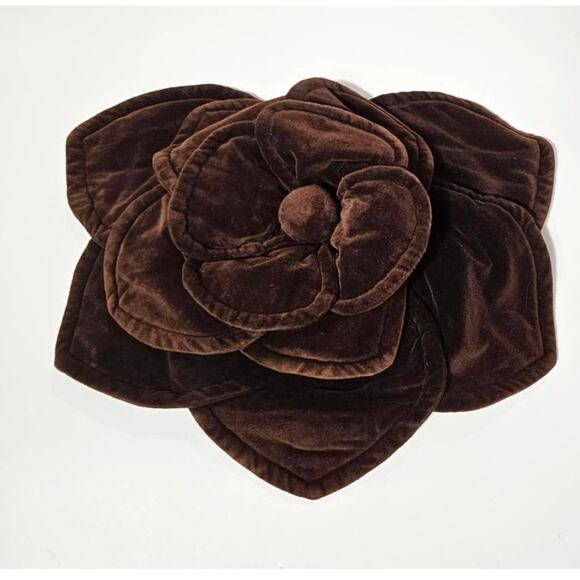 1980s Vintage Velour Flower Petal Tea Cozy Decor Mocha - Picture 1 of 6